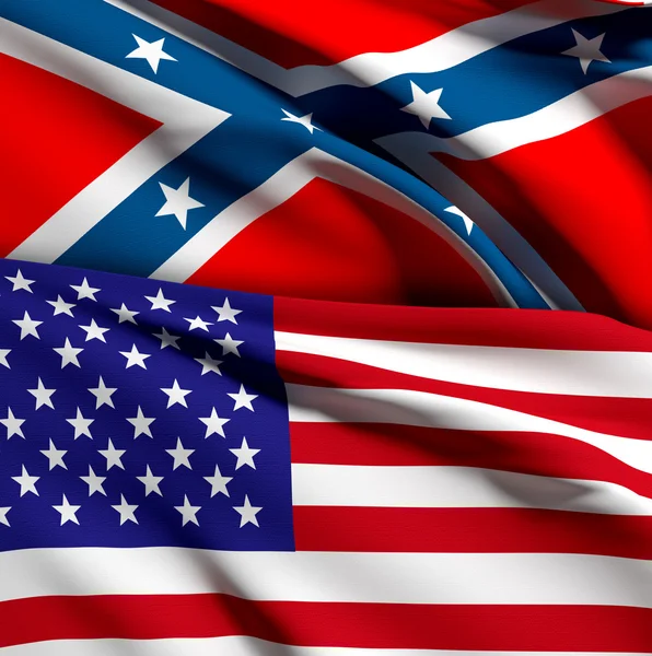 Usa and confederate flag — Stock Photo, Image