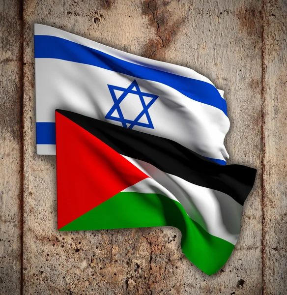 Vlag van Israël en Palestina — Stockfoto