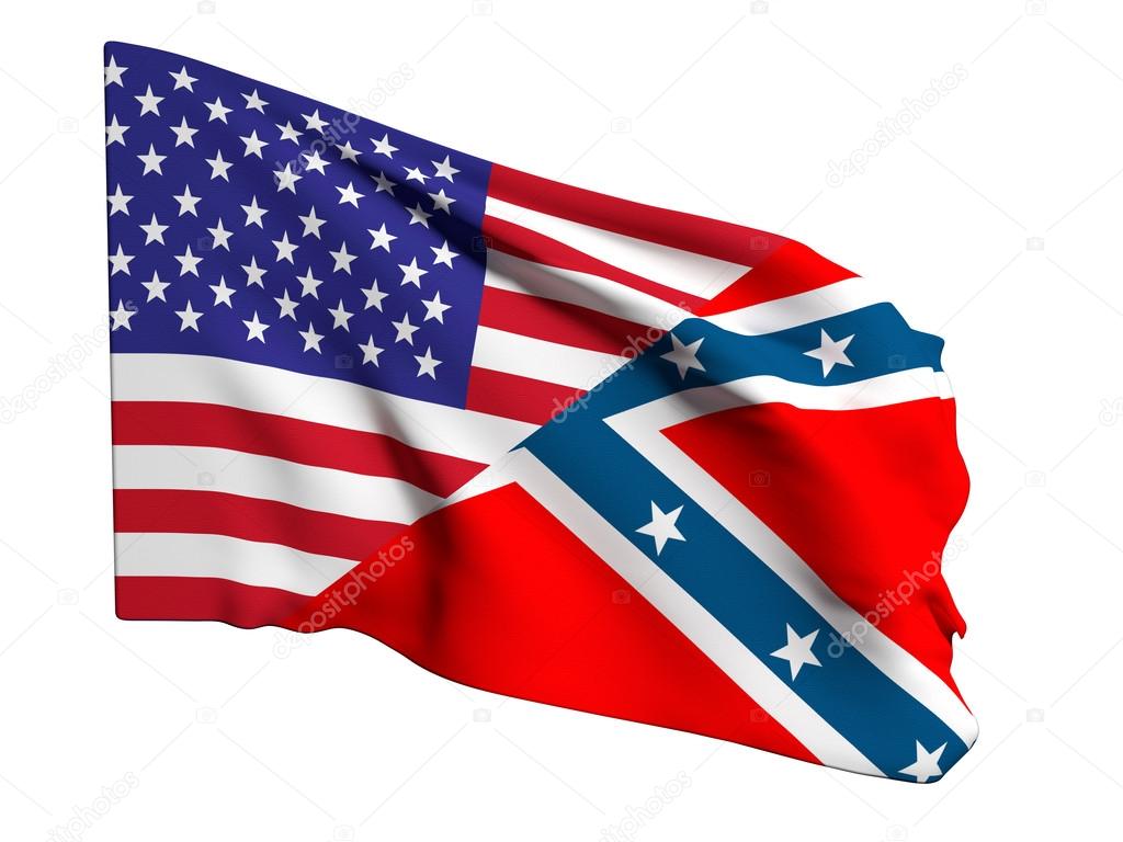 usa and confederate flag