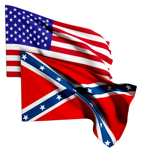 VS en zuidelijke vlag — Stockfoto