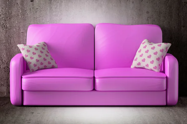 Rosa Couch — Stockfoto