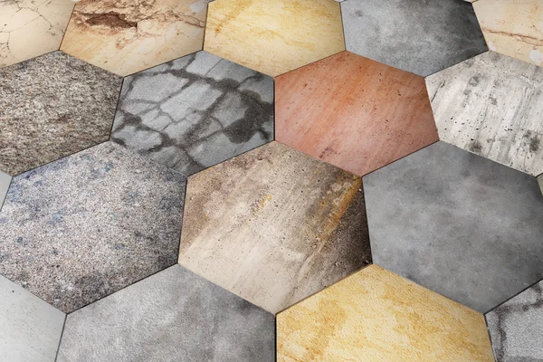 Textured stone hexagons — Stock Photo, Image