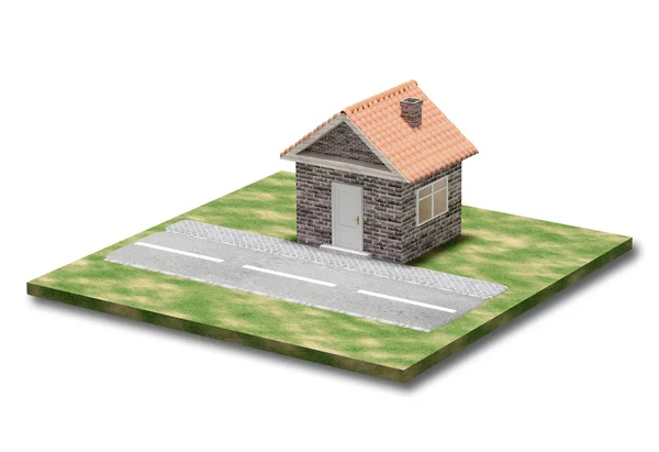 3D-huis — Stockfoto