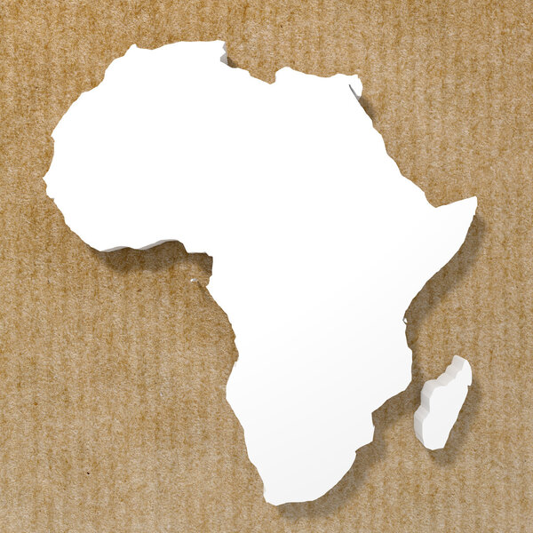 3d rendering of an african map over an old texture