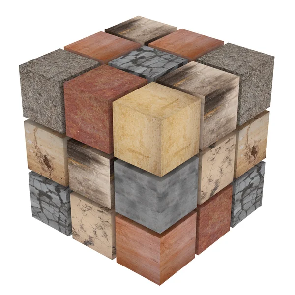 Cubetti di pietra testurizzati — Foto Stock