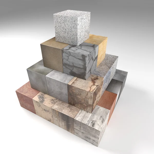 Cubes de pierre texturés — Photo