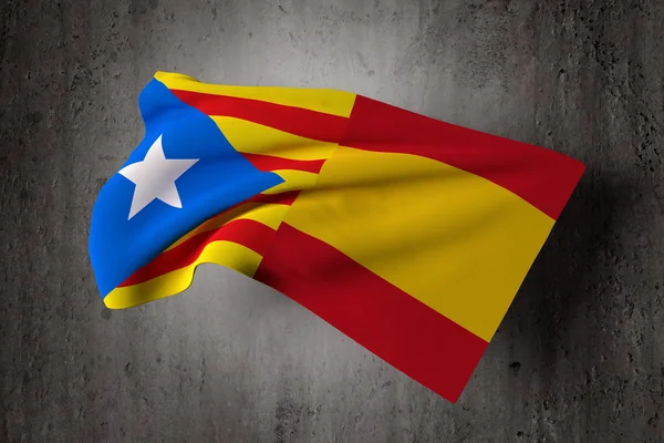 Vlag van Catalonië en Spanje — Stockfoto