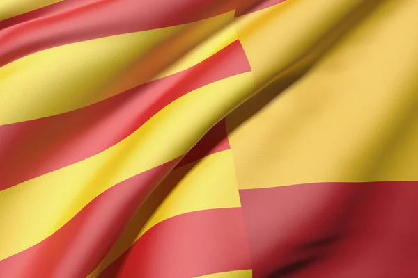 Catalunha e bandeira da Espanha — Fotografia de Stock