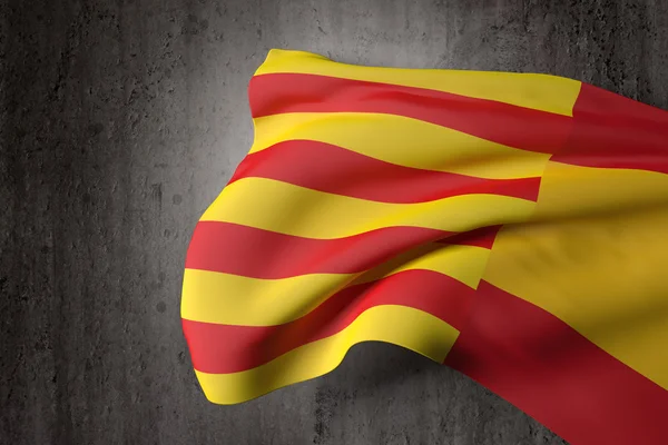 Vlag van Catalonië en Spanje — Stockfoto