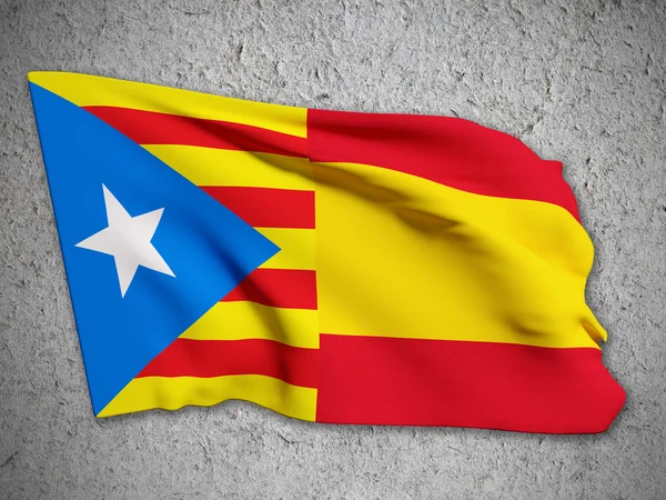 Vlag van Catalonië en Spanje — Stockfoto