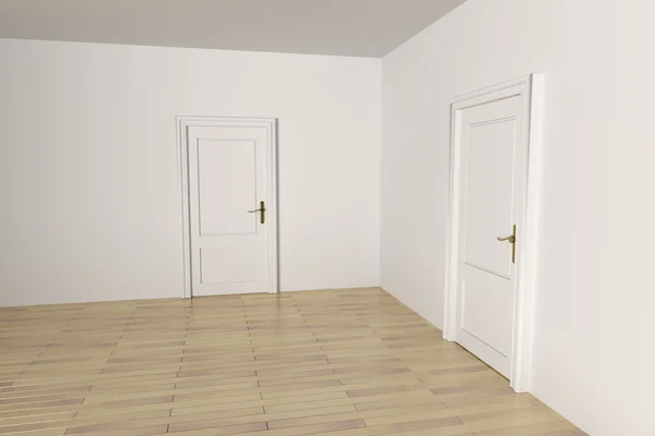 2 개의 문에 미니 룸의 3d 렌더링 — 스톡 사진