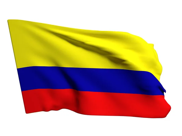 白い背景の上のコロンビアの国旗の 3 d レンダリング — ストック写真