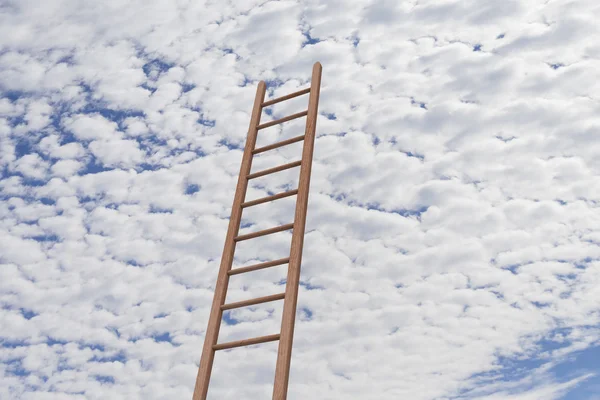 3D-weergave van een ladder in een muur, een concept van groei en vooruitgang — Stockfoto