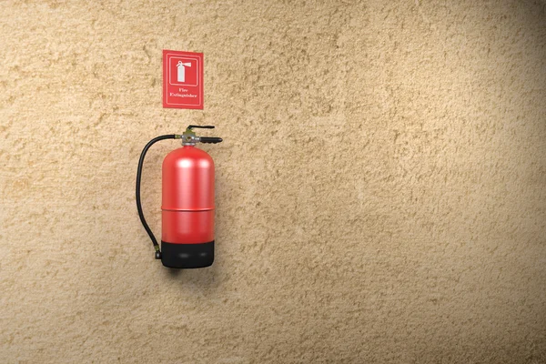 Extintor de incêndio em uma parede — Fotografia de Stock
