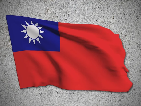 Tayvan bayrağı kirli bir arka plan üzerinde 3D render