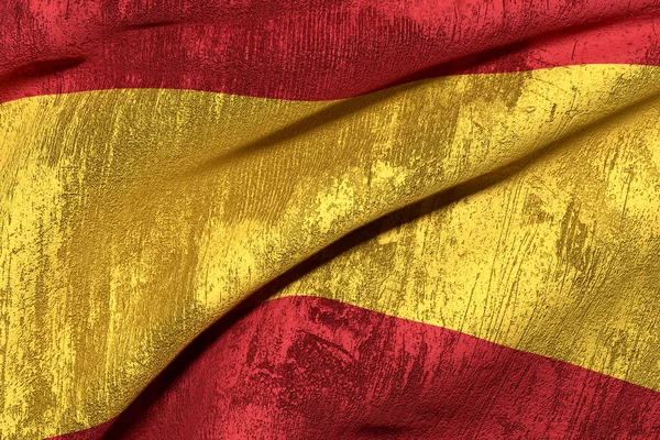 3d rendering of an old and dirty Spain flag — Stock Photo, Image