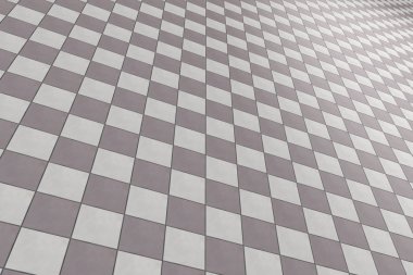 3D render bir kare fayans zemin