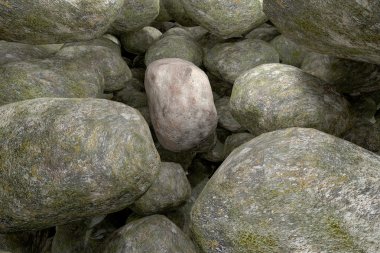bir arka plan ile bir çok taş 3D render