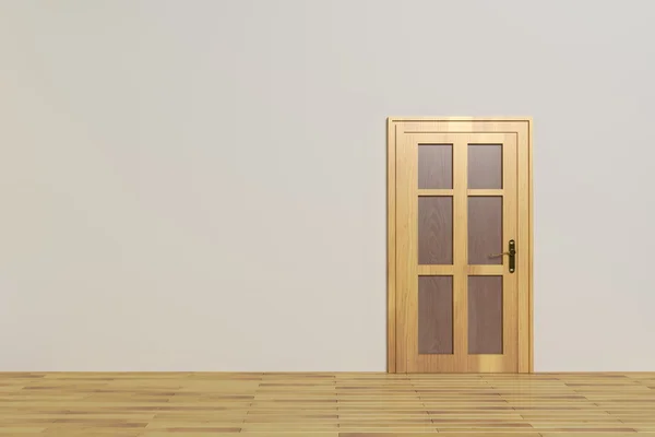 3d rendering of a minimalism room with a wooden door — Stock Photo, Image