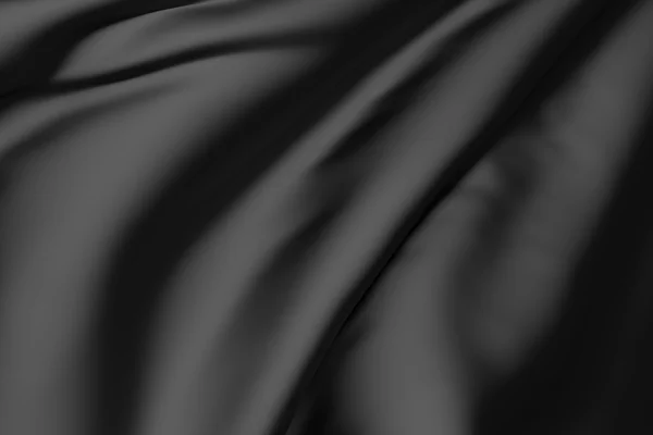 Rendering 3d di uno sfondo di una seta nera — Foto Stock