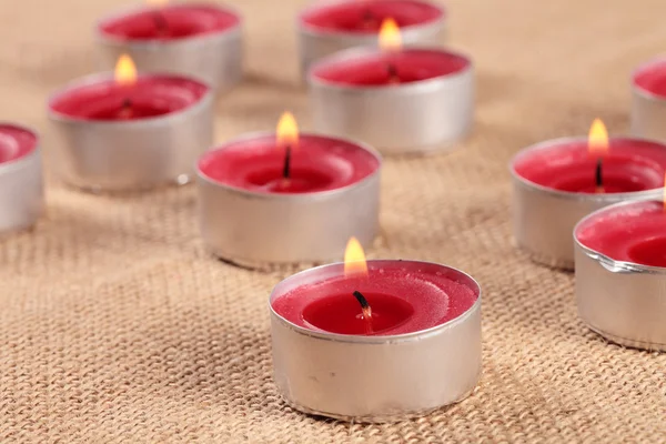 Some red candles lighting — Stock Photo, Image