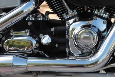 ayrıntılı bir krom motosiklet motoru