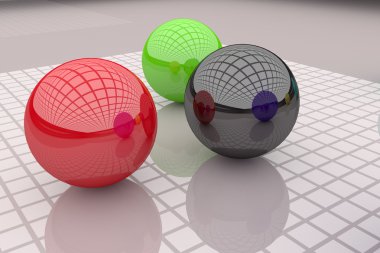 renkli topları bir sürü 3D render