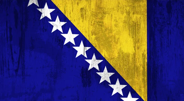 Ilustración de una vieja y sucia bandera de Bosnia —  Fotos de Stock