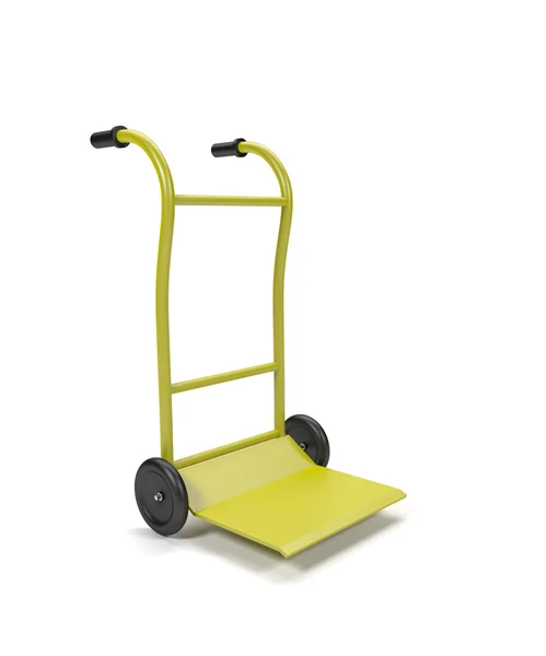 Rendu 3d d'un chariot de transport jaune — Photo