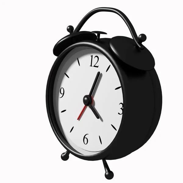 Alarm saatinin 3d görüntüsü beyaz üzerine izole edilmiş — Stok fotoğraf