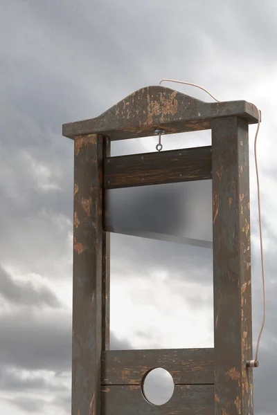 Representación 3d de una guillotina, un instrumento muerto —  Fotos de Stock