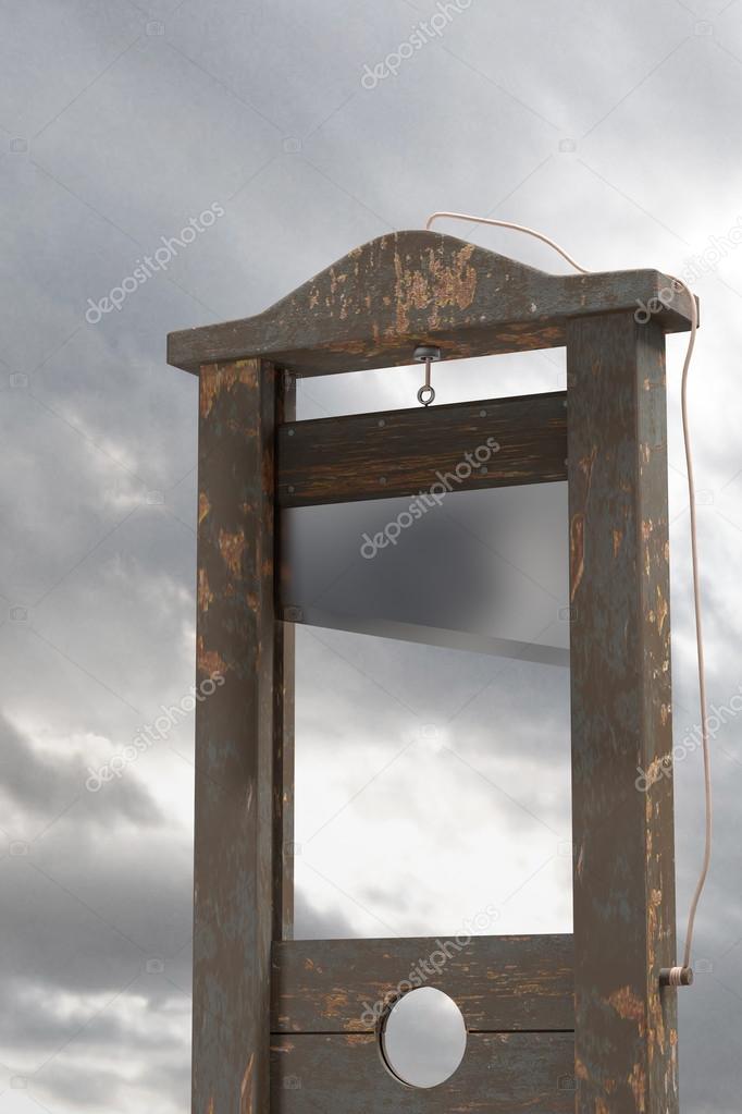 3d rendering of a guillotine, a dead instrument