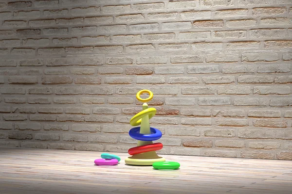 3d rendering of some baby toys on an empty room — Stock Photo, Image