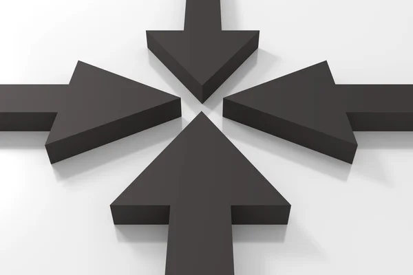 3d representación de algunas flechas negras — Foto de Stock