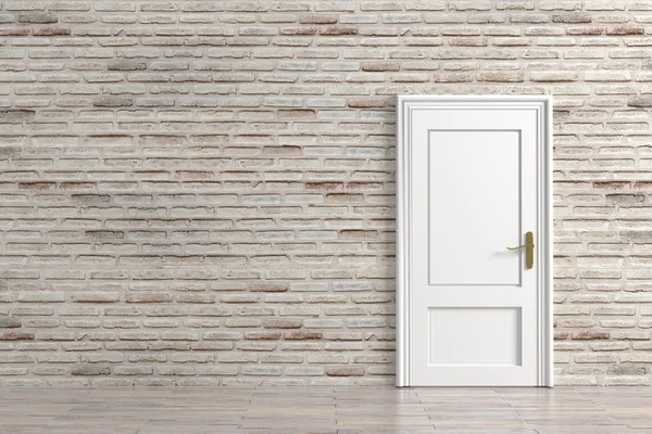3D-rendering av ett rustikt rum med en dörr — Stockfoto