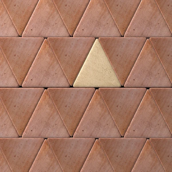 Primer plano de la pared hecha de un triángulo beige y rojo — Foto de Stock