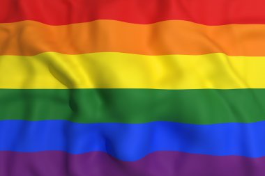 renkli gay bayrak sallayarak 3d render