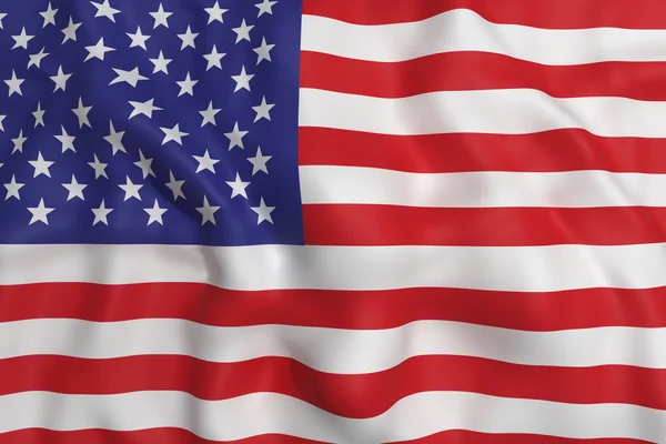 3D-rendering av en USA flagga vajande — Stockfoto