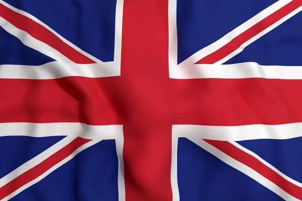 3D vykreslování vlajka Spojeného království mává — Stock fotografie