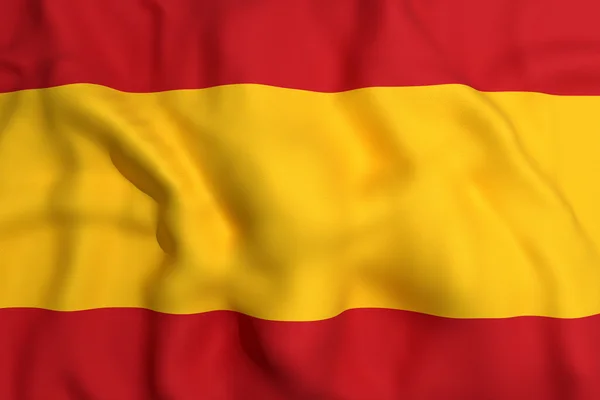3d 渲染的西班牙国旗飘扬 — 图库照片