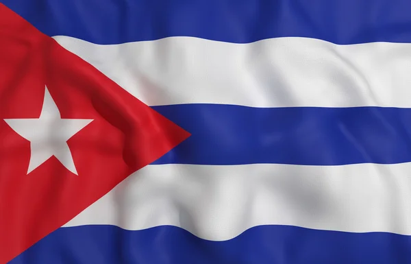 Rendering 3d di una bandiera cubana sventolante — Foto Stock