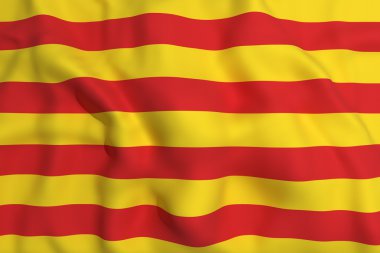 catalonia bayrak sallayarak 3d render