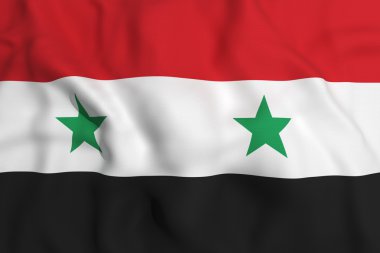 bir Siria bayrak sallayarak 3d render