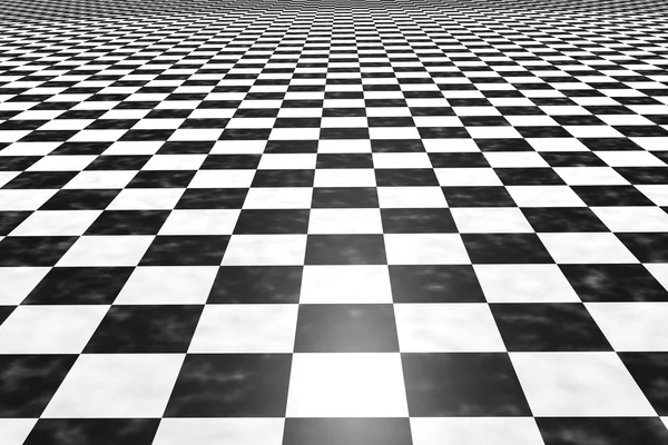 3d representación de un piso cuadrado de azulejos en blanco y negro — Foto de Stock