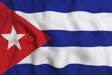 bir Küba bayrağı sallayarak 3d render