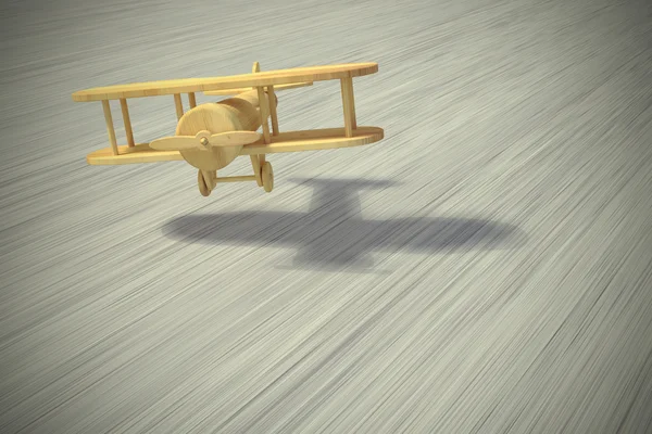 3D-rendering av flyga handgjorda flygplan på bakgrund — Stockfoto