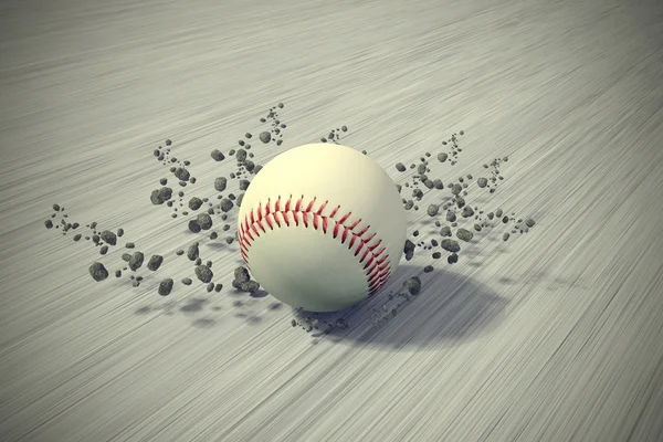 3d rendu d'une balle de baseball à roulement rapide — Photo