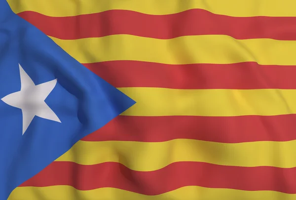 3D-weergave van een vlag van Catalonië — Stockfoto