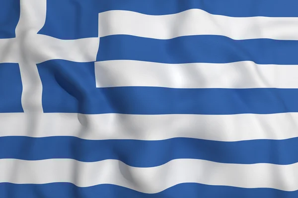 3D-Darstellung einer griechischen Flagge — Stockfoto