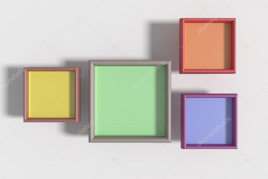Frames with transparent colorful glasses